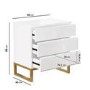 GRADE A1 - White Gloss 3 Drawer Chest of Drawers - Alina