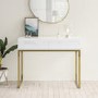 White High Gloss Dressing Table with 2 Drawers - Alina