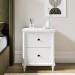 White 2-Drawer Bobbin Bedside Table - Alma