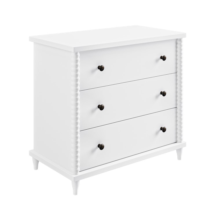 White Bobbin Chest of 3 Drawers - Alma