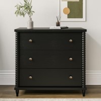 Black Bobbin Chest of 3 Drawers - Alma Black Bobbin Chest of 3 Drawers - Alma