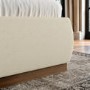 Cream Textured Double Ottoman Bed with Curved Headboard - Adelyn
