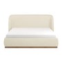 Cream Textured Super King Ottoman Bed with Curved Headboard - Adelyn