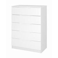 GRADE A2 - One Call Furniture Alpine 5 Drawer Chest in White High Gloss