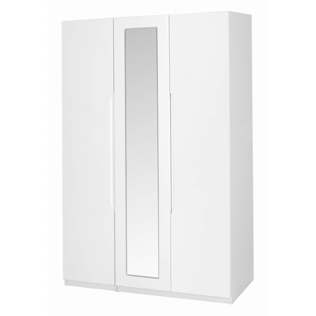 One Call Furniture Alpine 3 Door Wardrobe in White Gloss
