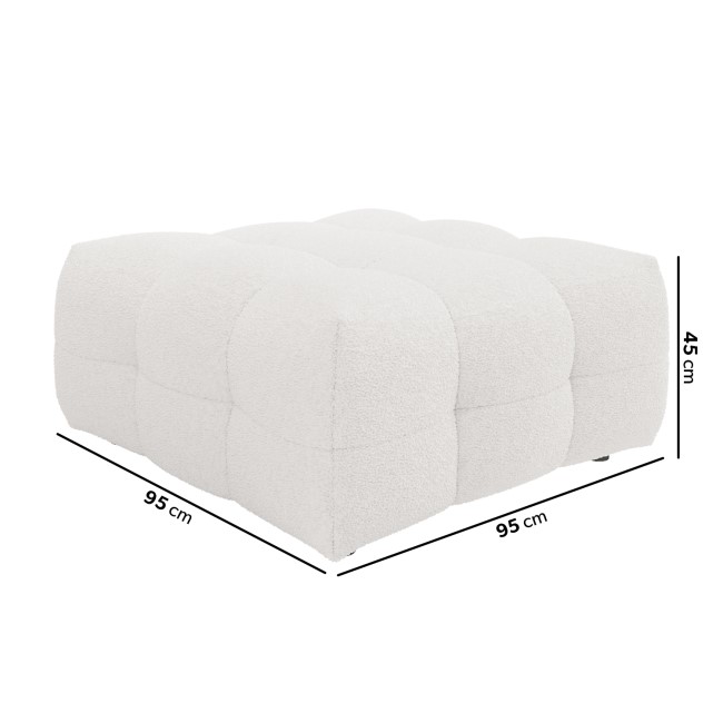 Large Cream Boucle Footstool - Alessia