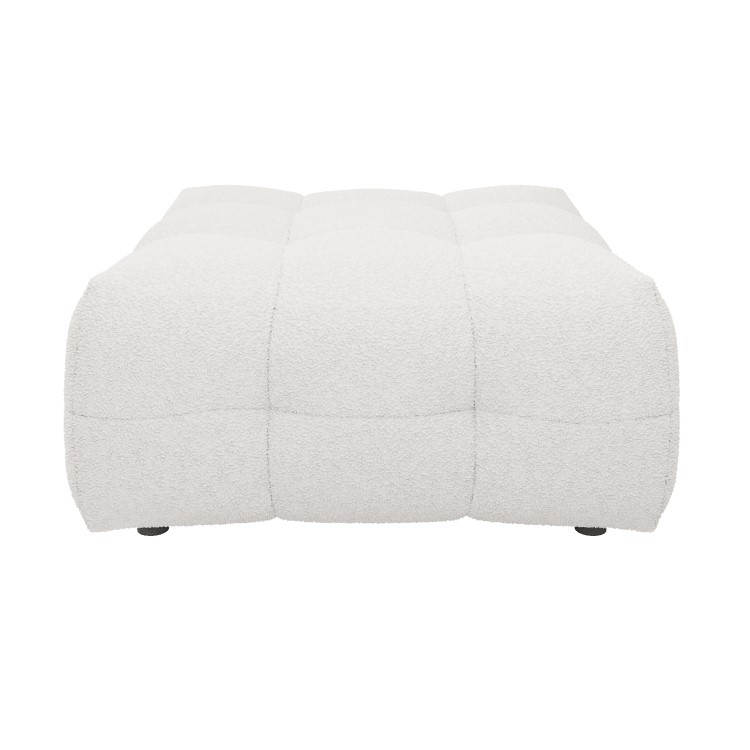 Large Cream Boucle Footstool - Alessia