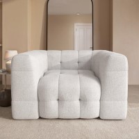 Cream Boucle Love Seat - Alessia