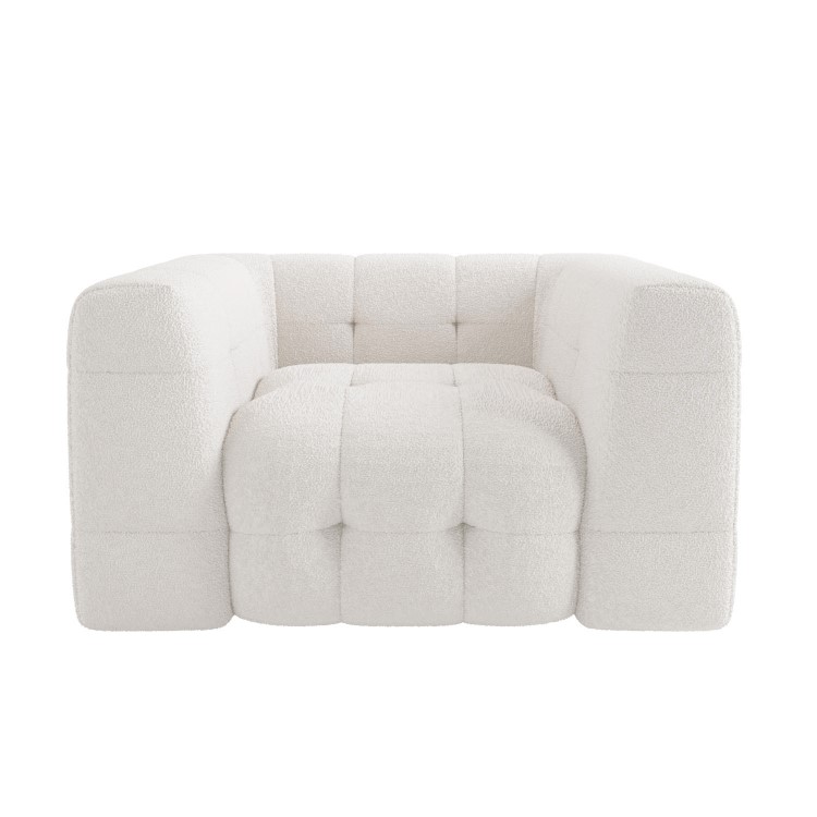 Cream Boucle Love Seat - Alessia