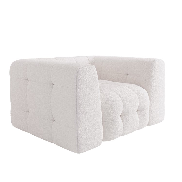 Cream Boucle Love Seat - Alessia