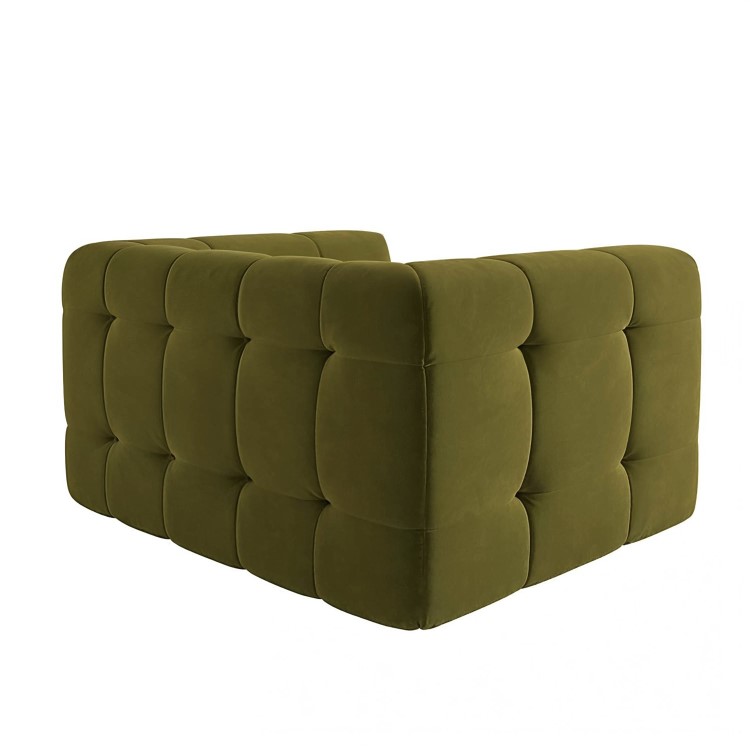 Olive Green Velvet Love Seat - Alessia