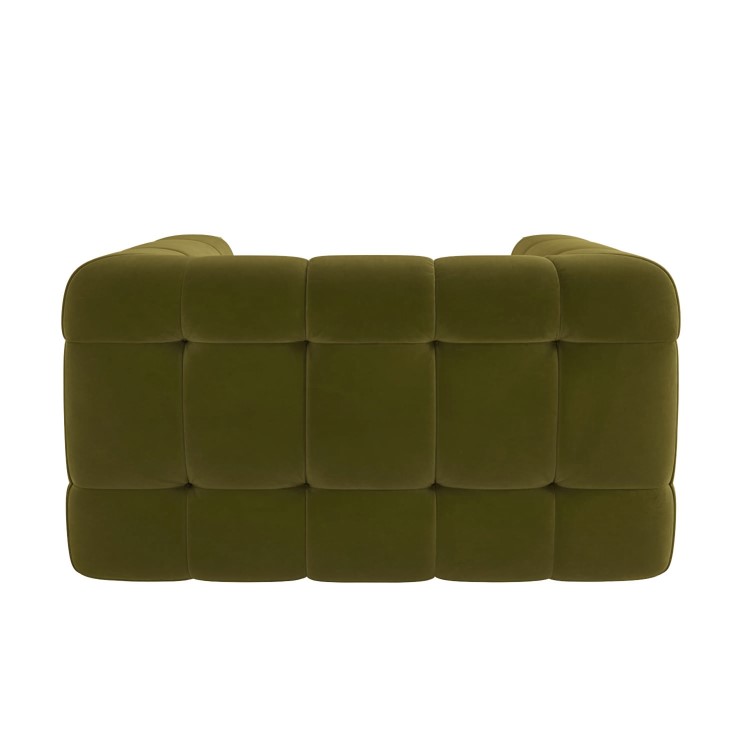 Olive Green Velvet Love Seat - Alessia