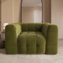 Olive Green Velvet Love Seat - Alessia