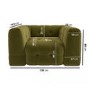 Olive Green Velvet Love Seat - Alessia