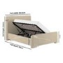 Beige Upholstered Double Ottoman Bed with Soft Curved Headboard and Footboard - Althea