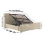 Beige Upholstered Super King Ottoman Bed with Soft Curved Headboard and Footboard - Althea