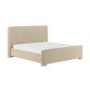 Beige Upholstered Super King Ottoman Bed with Soft Curved Headboard and Footboard - Althea
