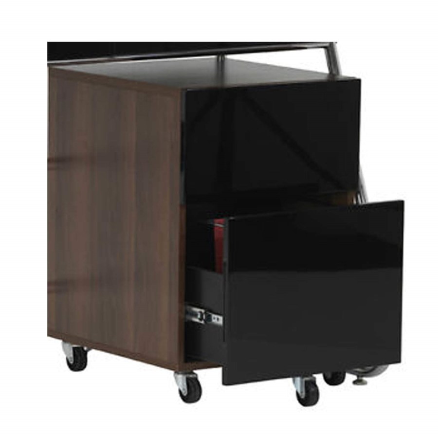 Alphason Designs Juo Walnut 2 drawer Pedestal