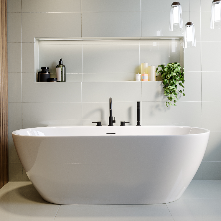 Freestanding Double Ended Back to Wall Bath 1700 x 800mm - Alto