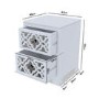 Grey Mirrored Boho 2 Drawer Bedside Table - Alexis