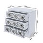 Grey Mirrored Boho Chest of 3 Drawers - Alexis