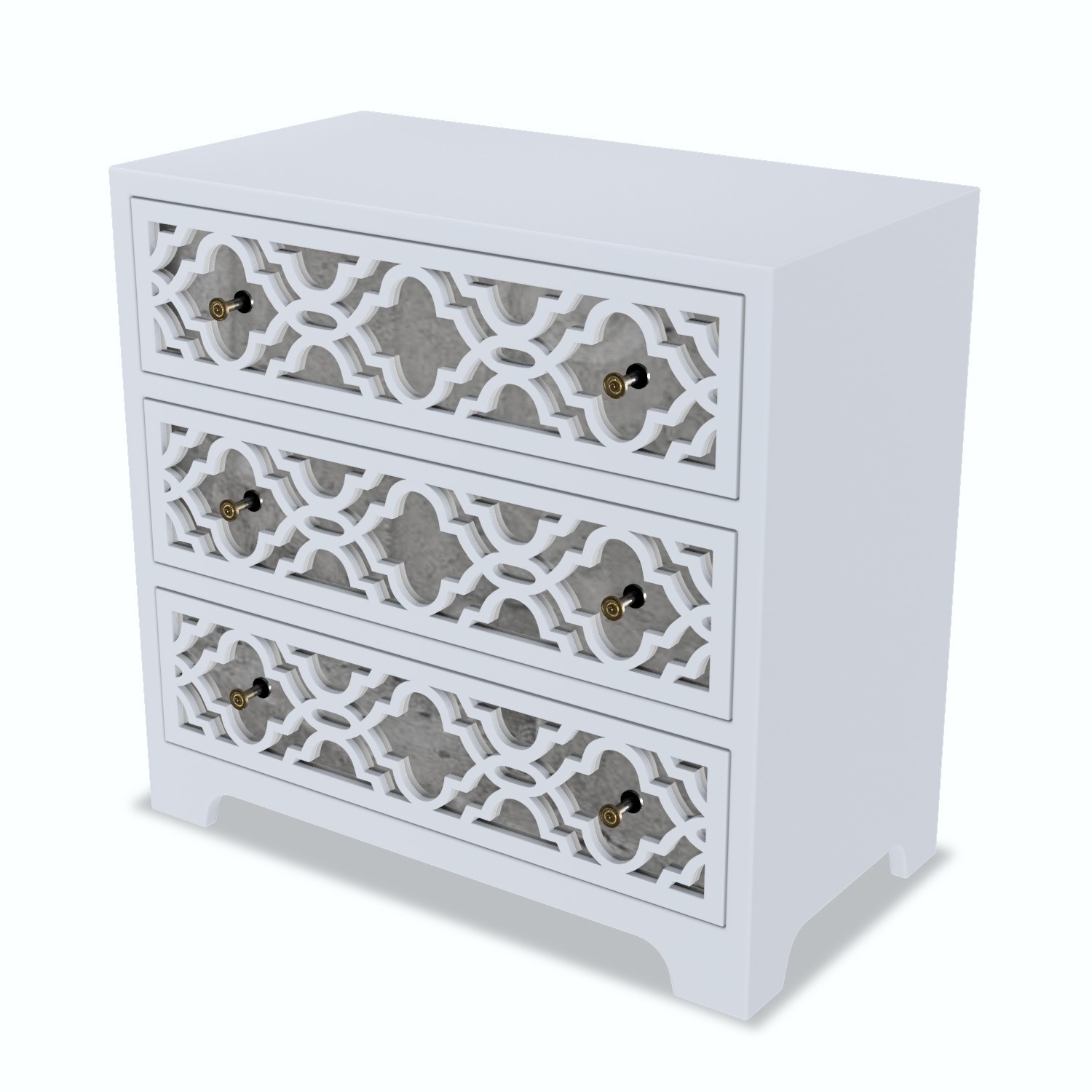 Commode 3 tiroirs bois massif gris et pieds métal doré Lumir Commode 3 tiroirs bois massif gris et pieds métal doré Lumir