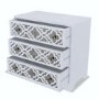 GRADE A2 - Alexis Mirrored 3 Drawer Chest of Drawers in Pale Grey with Carved Detail