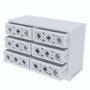 GRADE A2 - Wide Grey Mirrored Boho Chest of 6 Drawers - Alexis