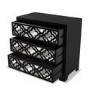 Black Mirrored Boho Chest of 3 Drawers - Alexis