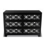 GRADE A1 - Alexis Mirrored 6 Drawer Chest of Drawers in Black with Carved Detail