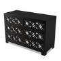 GRADE A1 - Alexis Mirrored 6 Drawer Chest of Drawers in Black with Carved Detail