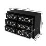 GRADE A1 - Alexis Mirrored 6 Drawer Chest of Drawers in Black with Carved Detail