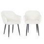 ALMOST PERFECT - Set of 2 Cream Boucle Armchair Dining Chairs - Ally
