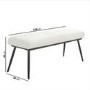 Large Cream Boucle Dining Bench - Seats 2 - Ally
