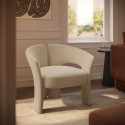 ALZ002 Beige Velvet Modern Curved Accent Chair - Azalea