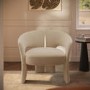 Beige Velvet Modern Curved Accent Chair - Azalea