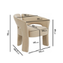 Beige Velvet Modern Curved Accent Chair - Azalea
