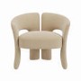 Beige Velvet Modern Curved Accent Chair - Azalea