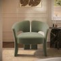 Sage Green Velvet Modern Curved Accent Chair - Azalea