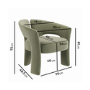 Sage Green Velvet Modern Curved Accent Chair - Azalea