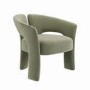 Sage Green Velvet Modern Curved Accent Chair - Azalea