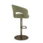 Sage Green Velvet Adjustable Swivel Bar Stool with Brass Base - Azalea