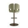 Sage Green Velvet Adjustable Swivel Bar Stool with Brass Base - Azalea
