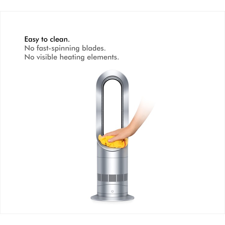 Dyson AM09 Hot+Cool Jet Focus Fan Heater and Cooling Fan - White and Nickel