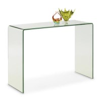 Julian Bowen Glass Amalfi Bent Glass Console Table