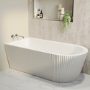 Freestanding Single Ended Left Hand Fluted Corner Bath 1650 x 800mm - Amaro