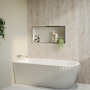 Freestanding Single Ended Left Hand Fluted Corner Bath 1650 x 800mm - Amaro