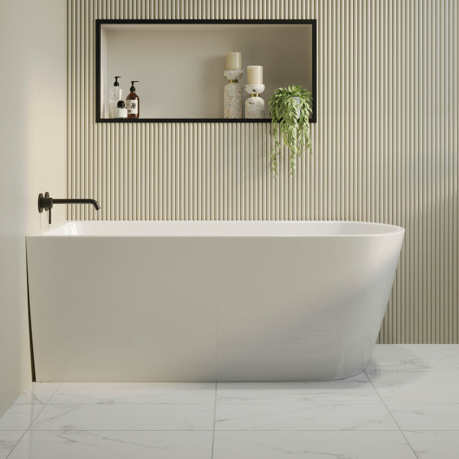 Freestanding Single Ended Left Hand Corner Bath 1500 x 800mm - Amaro