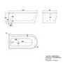 Grade A1 - Freestanding Single Ended Left Hand Corner Shower Bath with Black Bath Screen 1650 x 800mm - Amaro