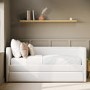 Cream Fabric Day Bed with Trundle - Amie